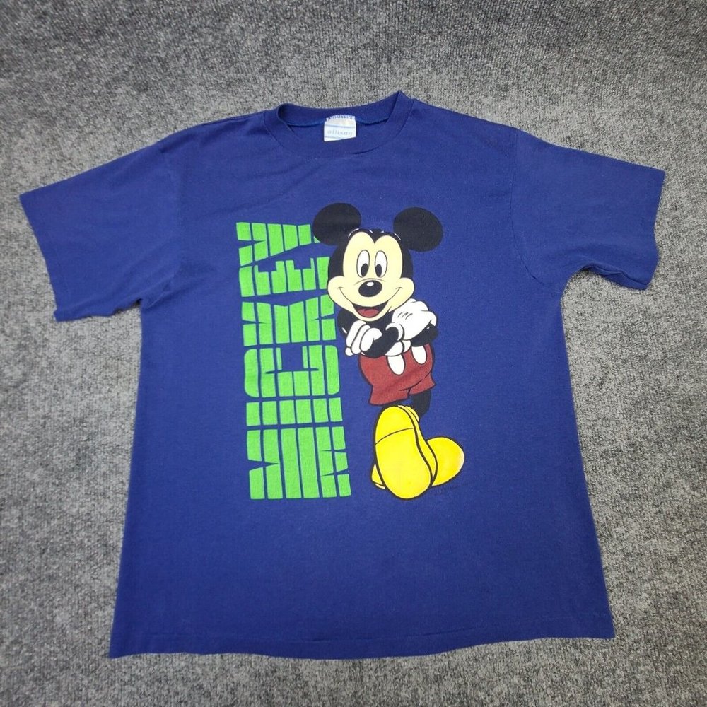 Vintage Allison Mickey Mouse T Shirt Medium Short Sleeve Single Stitch USA Made